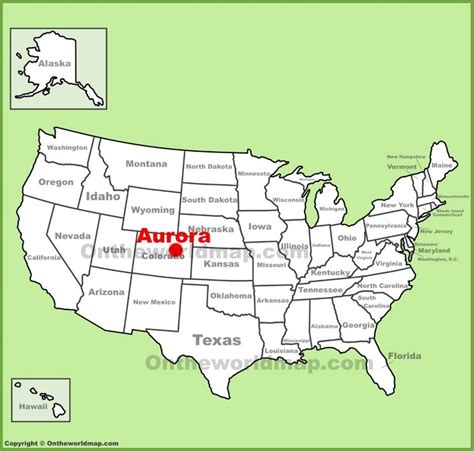 Aurora (Colorado) location on the U.S. Map - Ontheworldmap.com