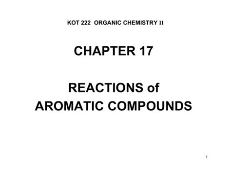 Reactions of Aromatic Compounds