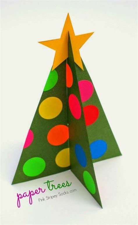 Construction Paper Christmas Tree Craft - papercraft among us