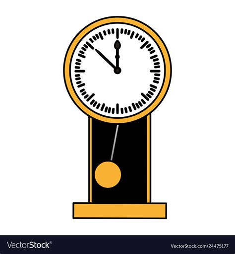 Pendulum clock on white background Royalty Free Vector Image