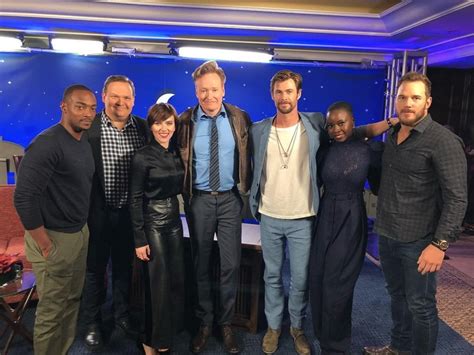 The Infinity War cast with Conan. : r/marvelstudios