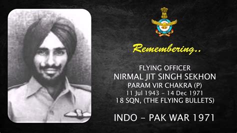 #Remembering1971 - IAF salutes its brave heart Fg Offr Nirmal Jit Singh ...