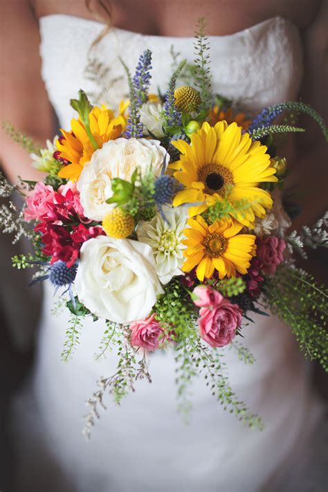 Wildflower Bouquet With Daisies and Roses