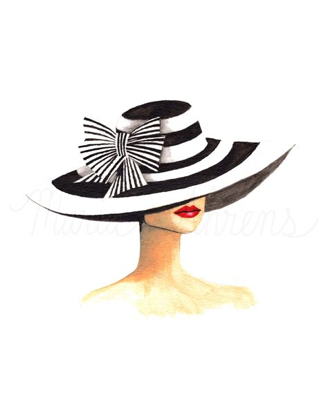 Derby Hat Fashion Illustration Watercolor Art Print