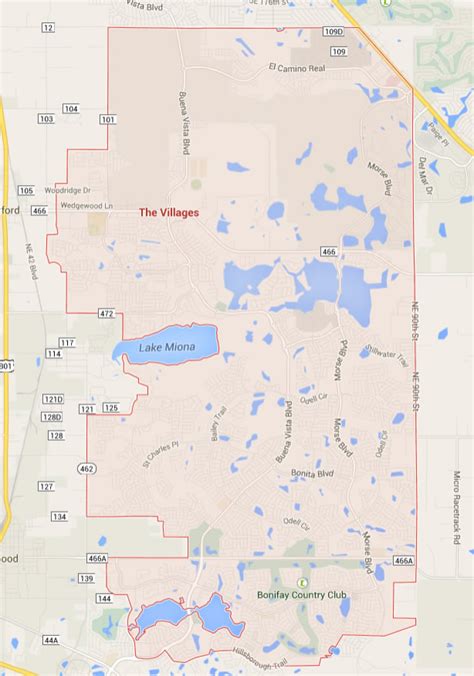 The Villages Florida Map - United States