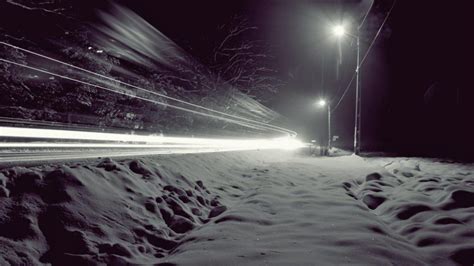 Snow Night Lights Wind Winter Roads Gallery HD desktop wallpaper ...