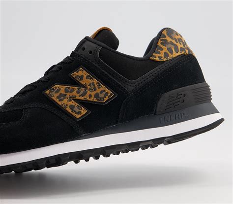 New Balance 574 Trainers Black Leopard - Animal-Print Trainers, Shoes & Sandals