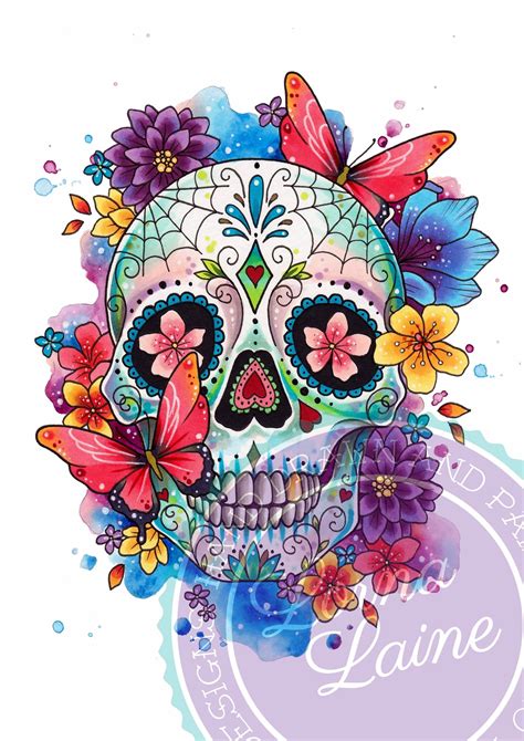 Art & Collectibles Day Of The Dead Woman Sugar Skull SVG Design Female Skeleton Floral Flower ...