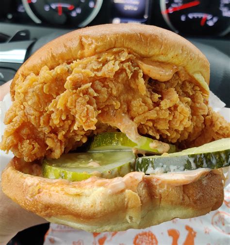 Popeye's Spicy Chicken Sandwich w/ extra cajun mayo & pickles | Scrolller