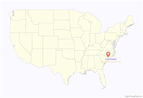 Map of Cerro Gordo town, North Carolina