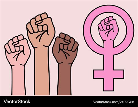 Female hands feminist sign feminism symbol Vector Image