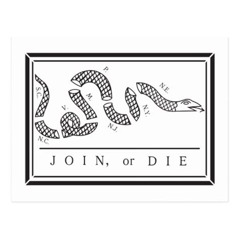 Join or Die Flag Post Cards | Zazzle