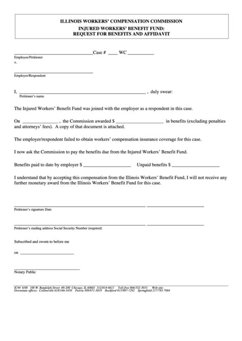 Fillable Illinois Workers Compensation Forms printable pdf download