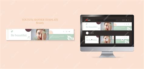 Premium PSD | Beauty youtube banner template