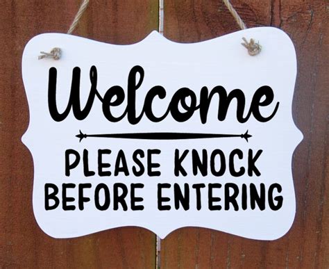 Welcome Sign Please Knock Before Entering Office Sign Front - Etsy Hong Kong