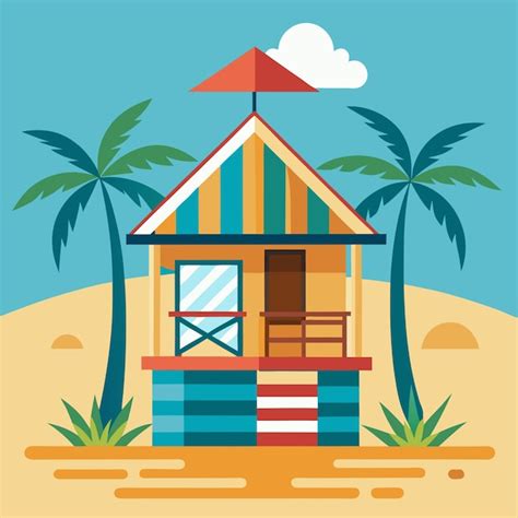 Beach Hut Vector Logo Design A Fun and Relaxed Identity for Coastal Businesses | Premium AI ...