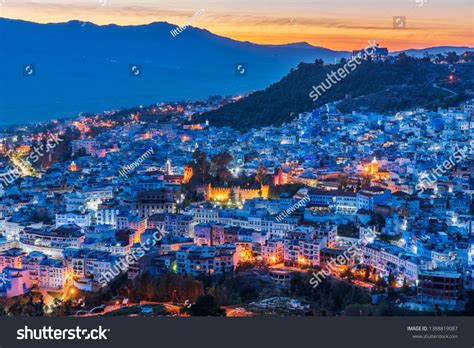 Night aerial view of Chefchaouen, the Blue city of Morocco #Sponsored , #Affiliate, #view#aerial ...