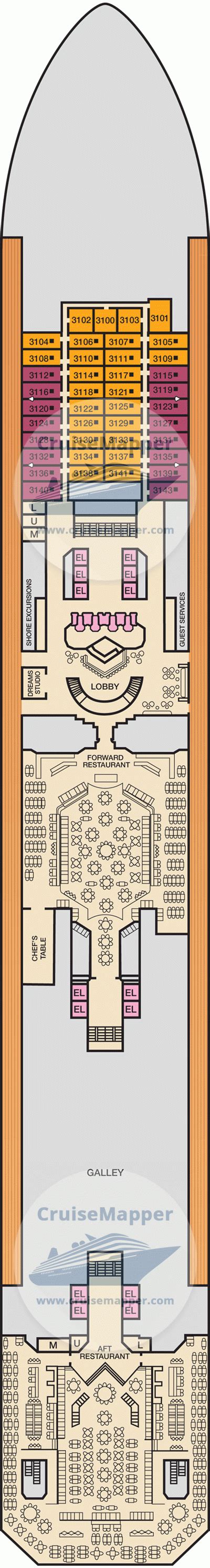 Carnival Sunrise deck 3 plan | CruiseMapper