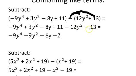 Subtraction Of Polynomials Examples