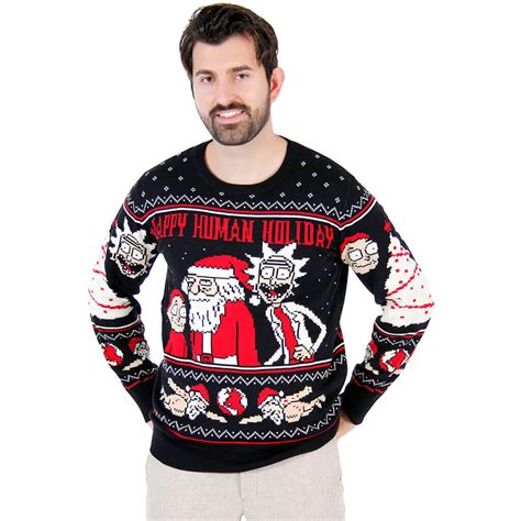 Rick and Morty Happy Human Holiday Ugly Christmas Sweater