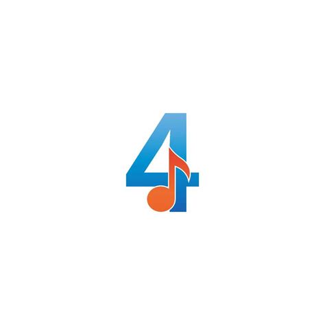 Number 4 logo icon combined with note musical design 7053825 Vector Art at Vecteezy