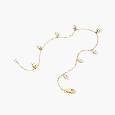 14K Yellow Gold Dazzle Stack Lab-Grown Diamond Dangle Bracelet-81759y14l