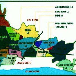 Map of Ogun State Showing Local Government Areas in the Zones. Ogun ...