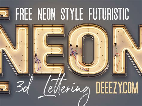 Free Neon 3D Letters by Deeezy on Dribbble