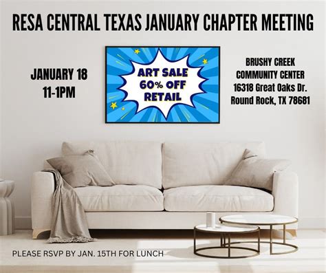 RESA CENTRAL TEXAS JANUARY CHAPTER MEETING, Brushy Creek Community Center, January 18 2024 ...