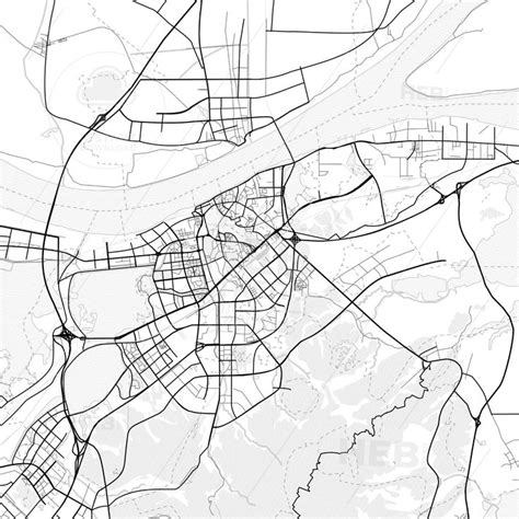 Vector PDF map of Jiujiang, China - HEBSTREITS Sketches | Map, Printable maps, Map vector