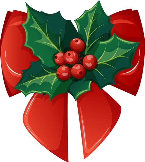 Christmas mistletoe with berries and red bow 12889767 Vector Art at Vecteezy