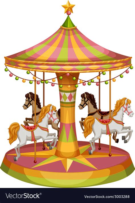 A merry-go-round horse ride Royalty Free Vector Image