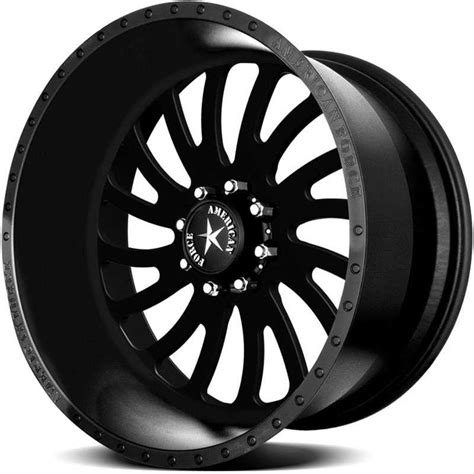 24x14 American Force OCTANE SS8 Black Flat-Solid REV Wheels and Rims