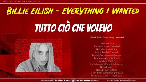 Billie Eilish Everything I Wanted Traduzione italiano + testo inglese - YouTube