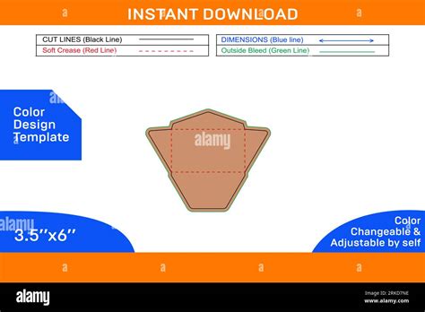 Regular Envelope dieline template Stock Vector Image & Art - Alamy