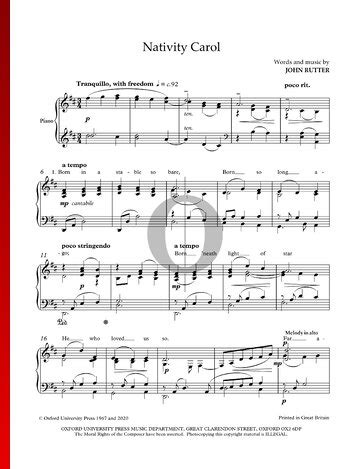 Nativity Carol (John Rutter) Piano Sheet Music - OKTAV