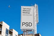 Tall Urban Billboard Mockup PSD