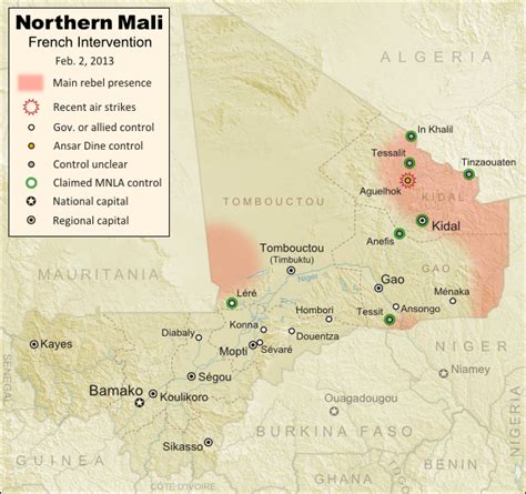 Mali Conflict Map: French Take Kidal, Other Towns (February 2013 ...