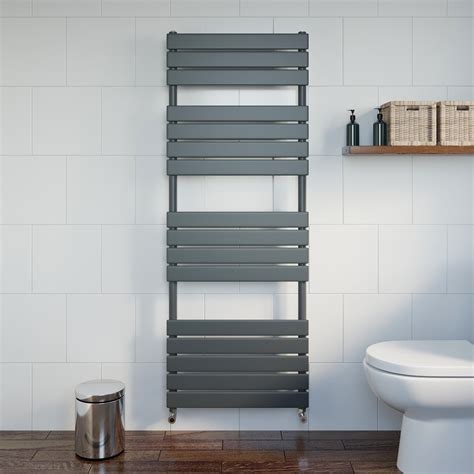 Anthracite Flat Panel Bathroom Designer Radiator Towel Rail Central ...