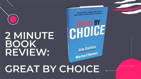 2 Minute Book Review - Great By Choice - Jim Collins