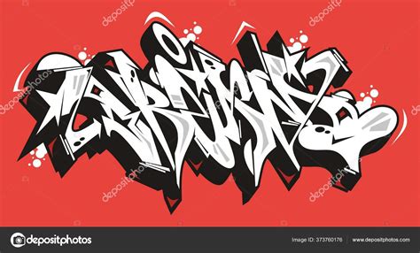 Abstract Dream Graffiti Font Lettering With A Red Background Stock ...