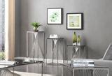 Modrest Trinity Modern 3-Piece Glass & Stainless Steel End Table Set – Classic 2 Modern ...