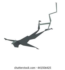 Bungee Jumping Cartoon Man Vector Illustration: vector de stock (libre de regalías) 441506425 ...