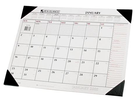 AT-A-GLANCE, 22 in x 17 in Sheet Size, White, White Monthly Desk Pad ...