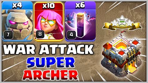 TH11 SUPER ARCHER Attack Strategy | War Attack in Clash of Clans - YouTube