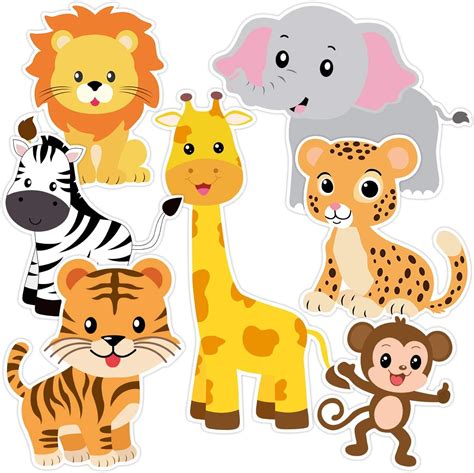 Zoo Animals Cutouts Safari Jungle Cut-Outs for Baby Shower Birthday Party 21 Count : Amazon.com ...