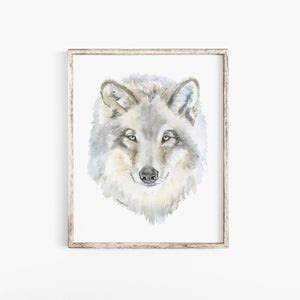 Grey Wolf Watercolor Painting Fine Art Giclee Reproduction Woodland ...