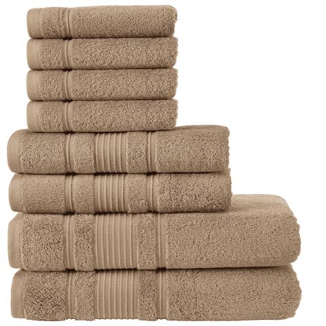 Qute Home Spa & Hotel Towels 8 Piece Towel Set, 2 Bath Towels, 2 Hand ...