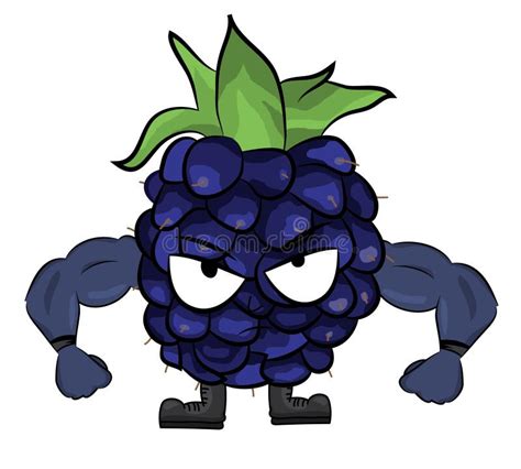 Blackberry Fruit Cartoon Illustration Stock Illustration - Illustration ...