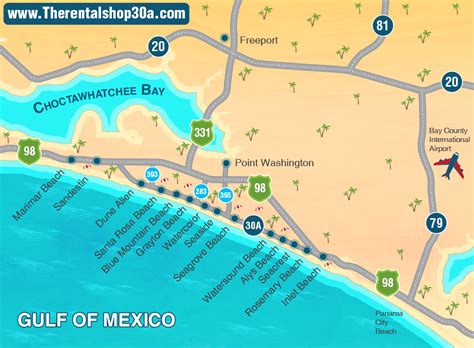 30a Public Beach Access Map - 2024 Schedule 1